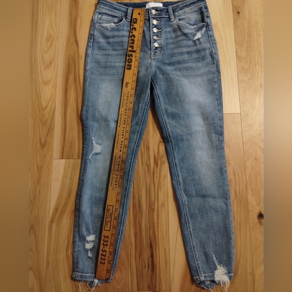 Vervet Blue button fly high rise distressed jeans women's size 30 - Picture 9 of 10